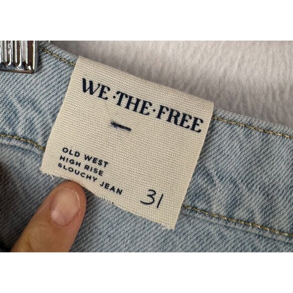 We The Free Old West High Rise Slouchy Jeans Sea Sky Blue boho 90s sz 31 - Picture 5 of 10